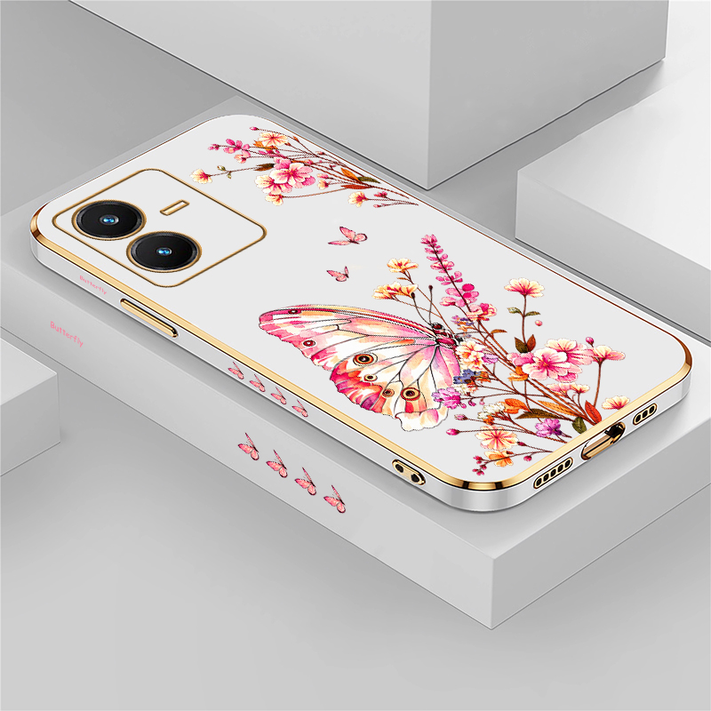 Vivo V40 - غطاء مطبوع برسومات الفراشة لهواتف فيفو